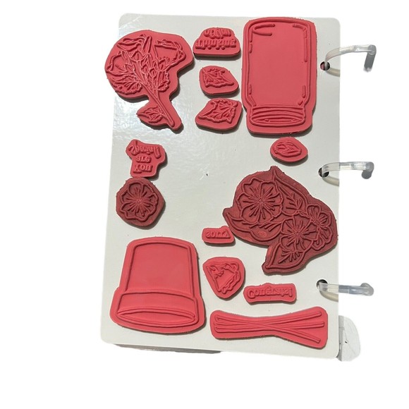 A YEAR OF FLOWERS RUBEBR STAMP SET OF 21 STAMPS Buds And Vases 14 Stamps Set - Picture 4 of 8